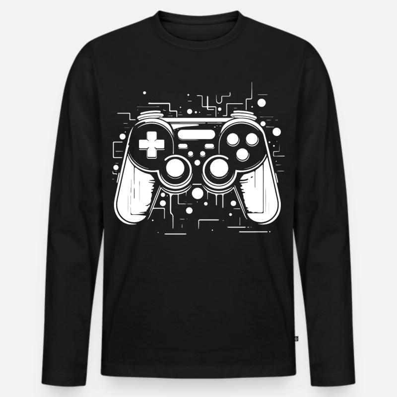 Game Controller - Männer Premium Bio Langarmshirt - Schwarz