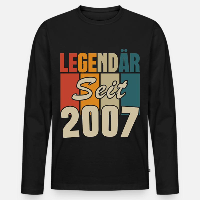 Legendär seit 2007 - Männer Premium Bio Langarmshirt - Schwarz