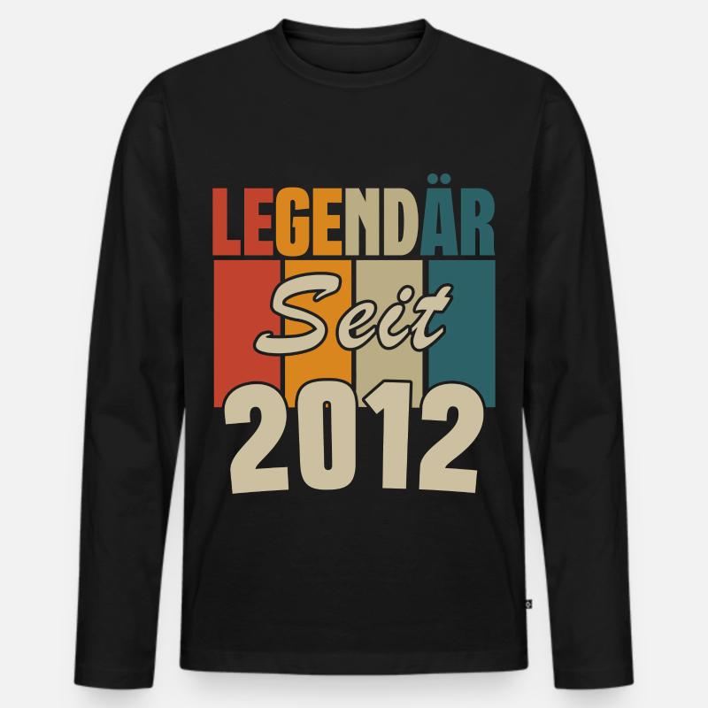 Legendär seit 2012 - Männer Premium Bio Langarmshirt - Schwarz