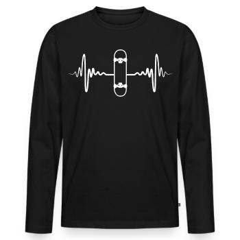 Skateboard Heart Palpitations - Men's Premium Organic Long Sleeve Shirt - black - Front - Nico (187cm)