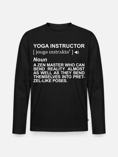 Yogalehrer Definition - Männer Premium Bio Langarmshirt - Schwarz