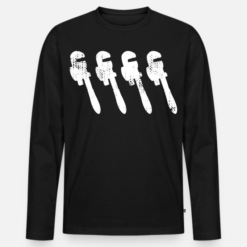 Rohrzange Skizze - Männer Premium Bio Langarmshirt - Schwarz