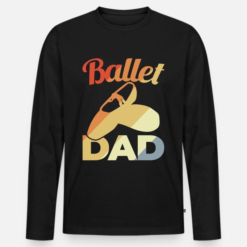 Ballet Dad - Männer Premium Bio Langarmshirt - Schwarz