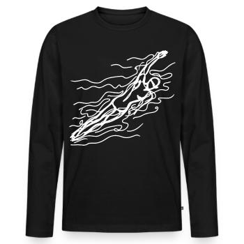 Competitive swimmer sketch - Men's Premium Organic Long Sleeve Shirt - black - Front - Nico (187cm)