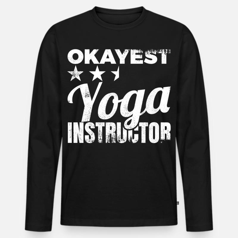 Durchschnittlicher Yogalehrer - Männer Premium Bio Langarmshirt - Schwarz
