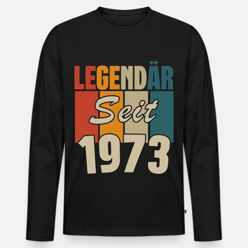 Legendär seit 1973 - Männer Premium Bio Langarmshirt - Schwarz