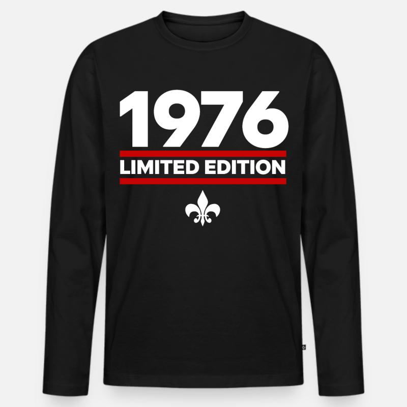 1976 Limited Edition - Männer Premium Bio Langarmshirt - Schwarz