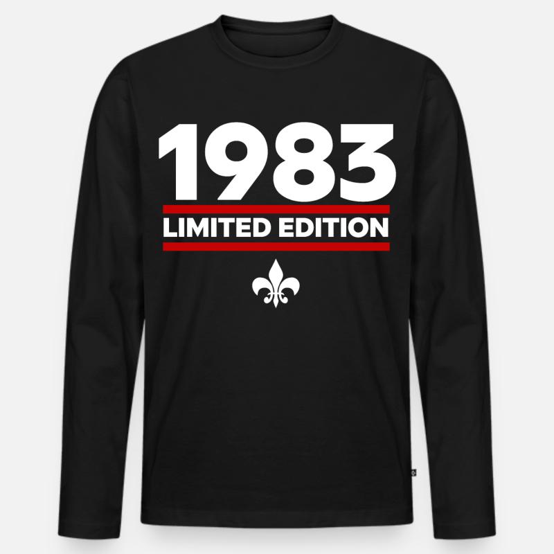 1983 Limited Edition - Männer Premium Bio Langarmshirt - Schwarz