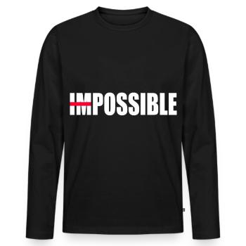 Motivation not impossible - Men's Premium Organic Long Sleeve Shirt - black - Front - Nico (187cm)