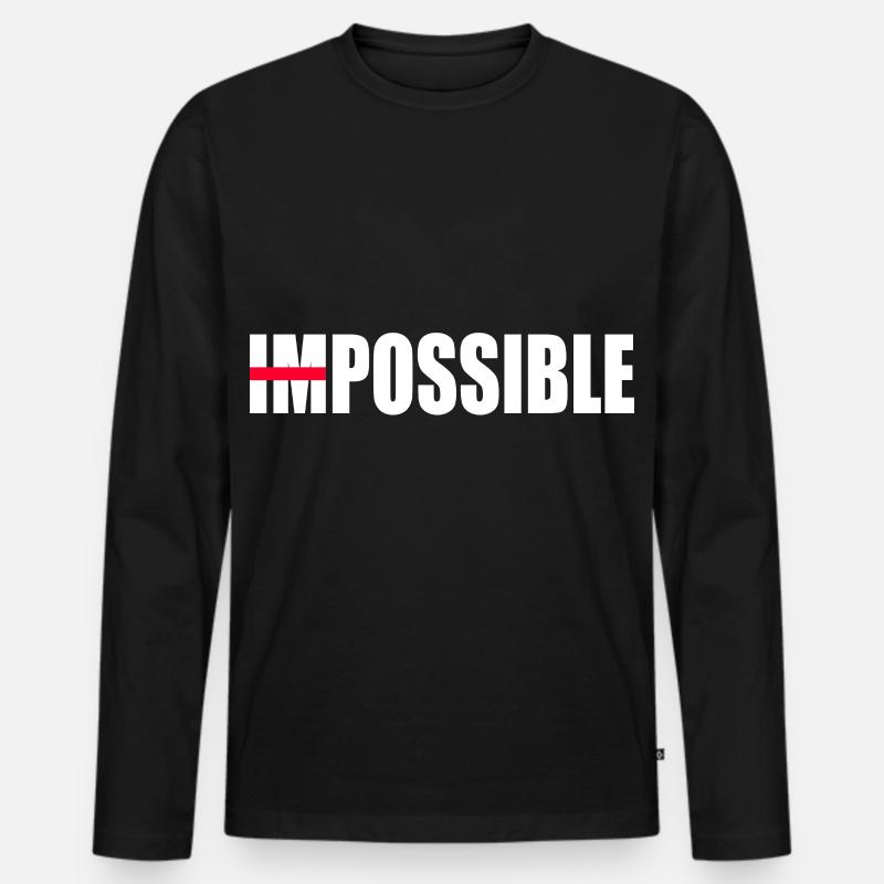 Motivation nicht unmöglich - Männer Premium Bio Langarmshirt - Schwarz