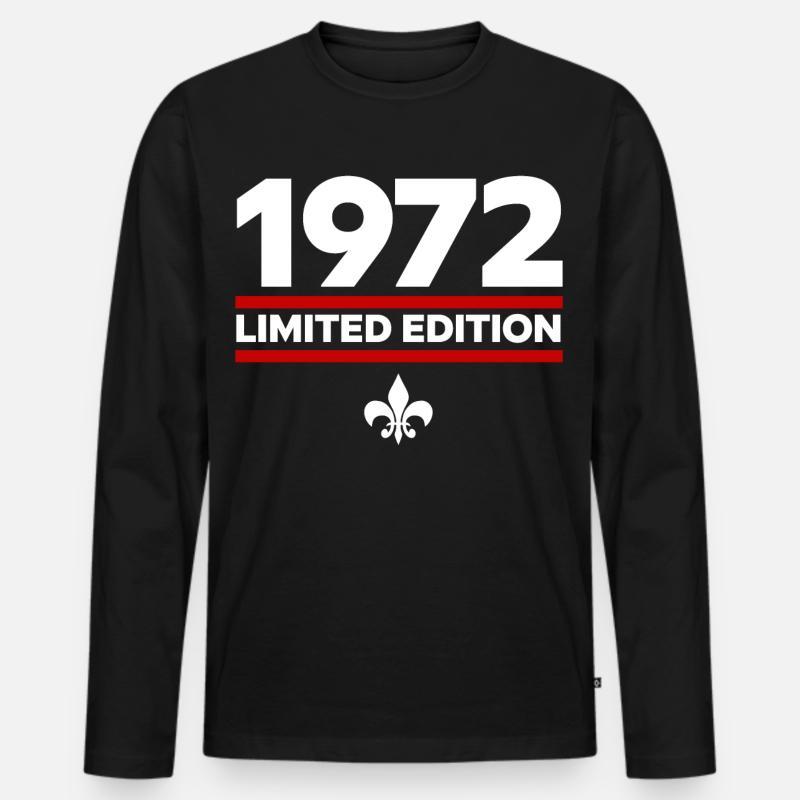 1972 Limited Edition - Männer Premium Bio Langarmshirt - Schwarz