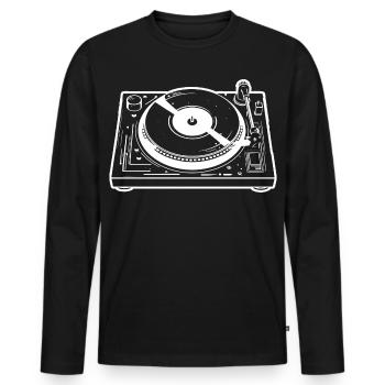 DJ Turntable - Men's Premium Organic Long Sleeve Shirt - black - Front - Nico (187cm)