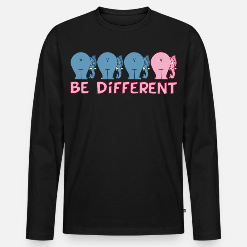 Ein anderer Elefant - Männer Premium Bio Langarmshirt - Schwarz