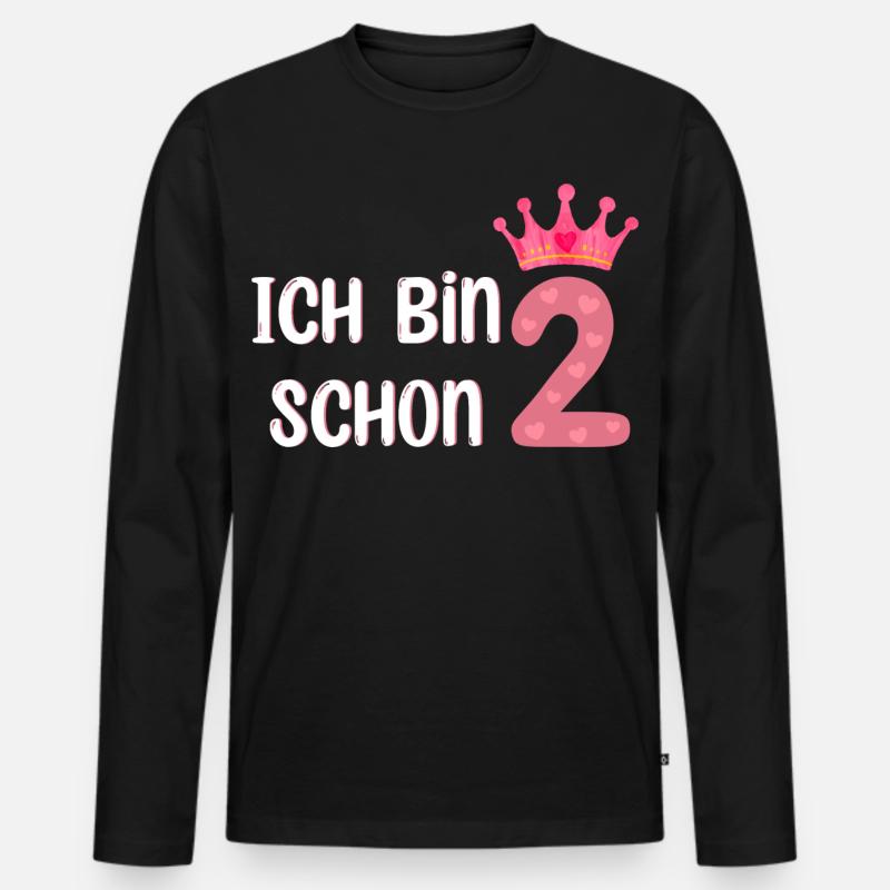 Ich bin schon 2 - Männer Premium Bio Langarmshirt - Schwarz