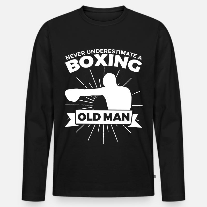 Boxen Großvater - Männer Premium Bio Langarmshirt - Schwarz