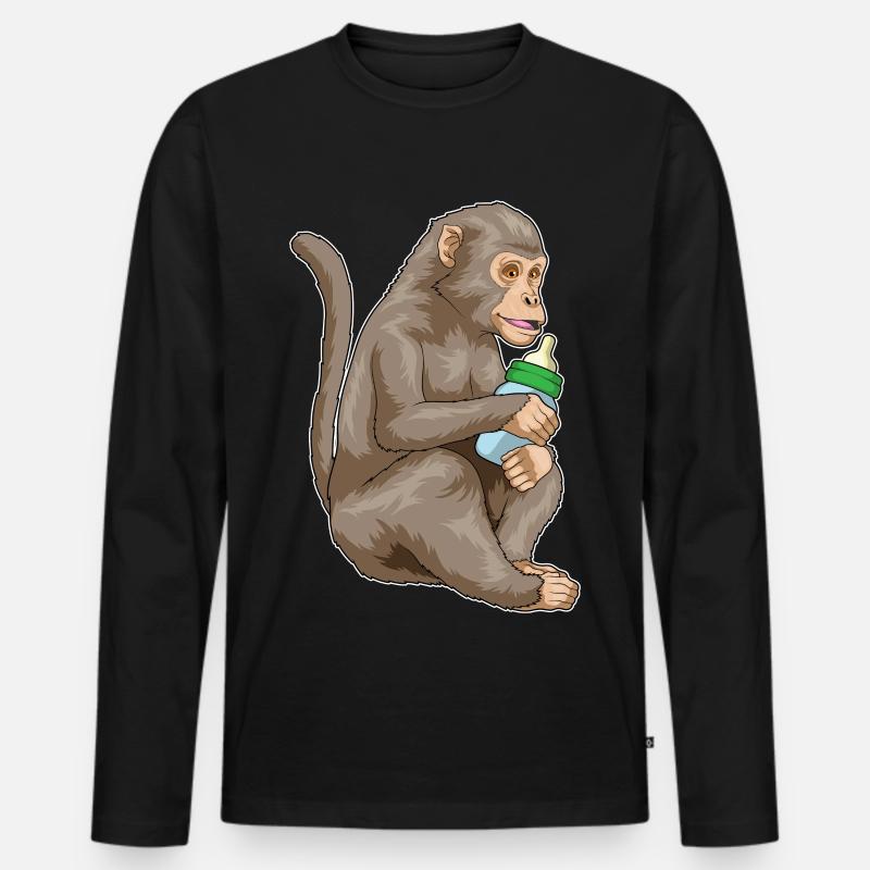 Biberon Monkey - T-shirt manches longues Premium bio Homme - noir