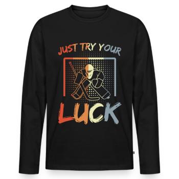 Eishockey Goalie - Männer Premium Bio Langarmshirt - Schwarz - Vorne - Nico (187cm)