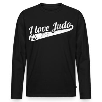 L’amour du judo - T-shirt manches longues Premium bio Homme - noir - Devant - Nico (187cm)