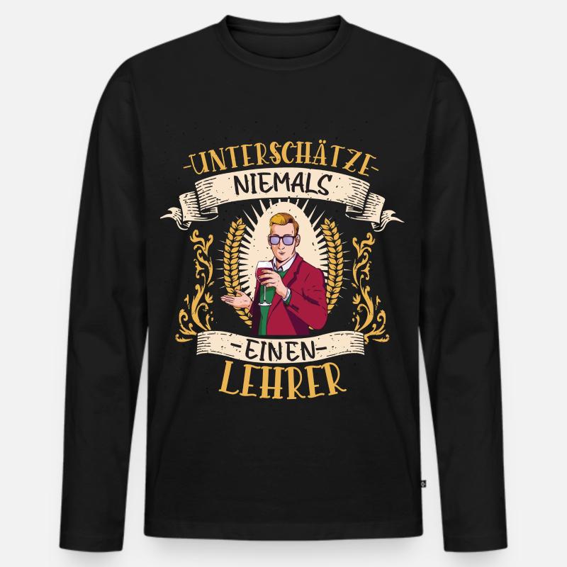 Lehrer Bildung Geschenk Pädagoge Klassenzimmer - Männer Premium Bio Langarmshirt - Schwarz
