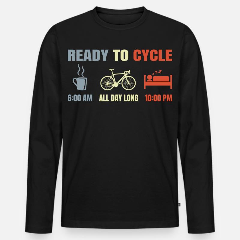 Radfahrer Zeitplan - Männer Premium Bio Langarmshirt - Schwarz