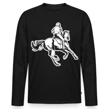 Cavalier - T-shirt manches longues Premium bio Homme - noir - Devant - Nico (187cm)