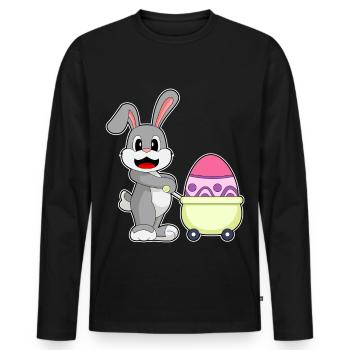 Achats de Pâques Bunny - T-shirt manches longues Premium bio Homme - noir - Devant - Nico (187cm)