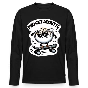 Pho-Get About It Bol de nouilles de skateboard Cool - T-shirt manches longues Premium bio Homme - noir - Devant - Nico (187cm)