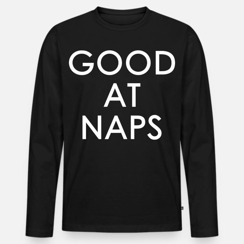 Good At Naps - Männer Premium Bio Langarmshirt - Schwarz