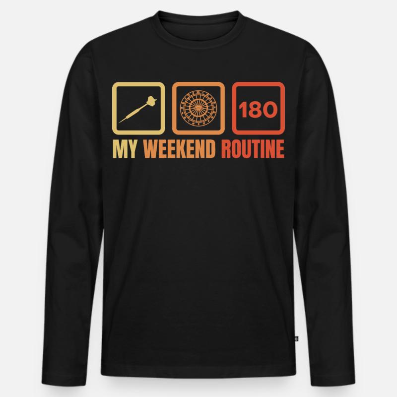 Dartspieler Wochenendroutine - Männer Premium Bio Langarmshirt - Schwarz