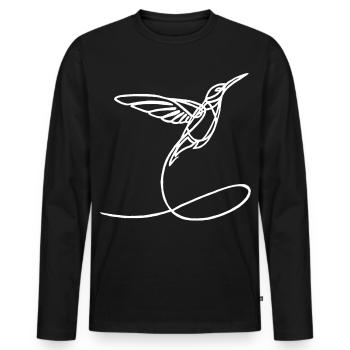 Strange White Bird - Men's Premium Organic Long Sleeve Shirt - black - Front - Nico (187cm)