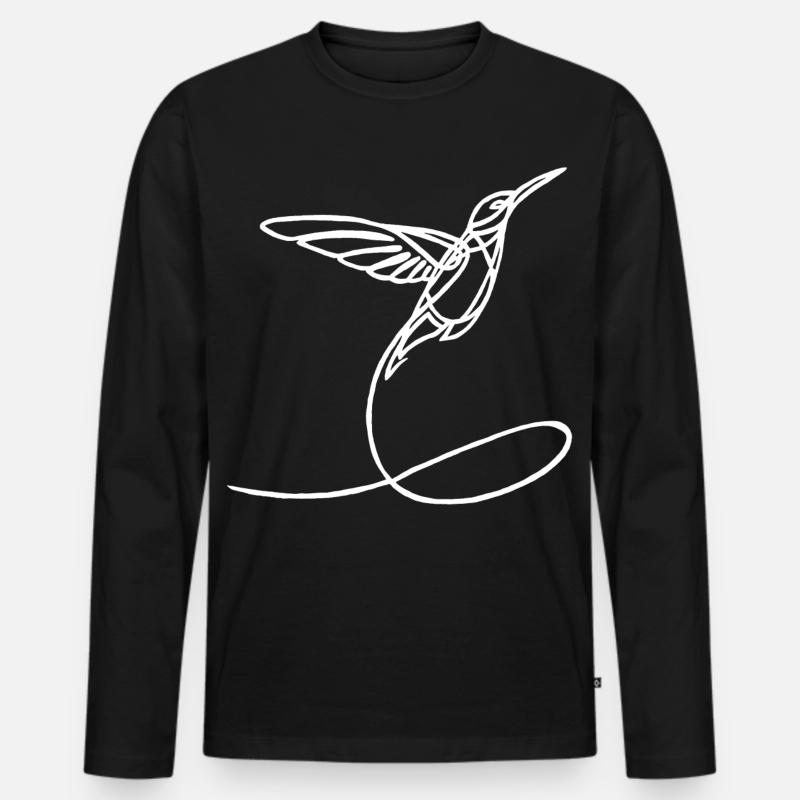 Seltsamer weißer Vogel - Männer Premium Bio Langarmshirt - Schwarz