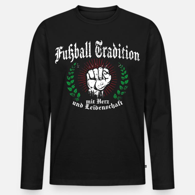 Fußball Tradition Ultras - Männer Premium Bio Langarmshirt - Schwarz