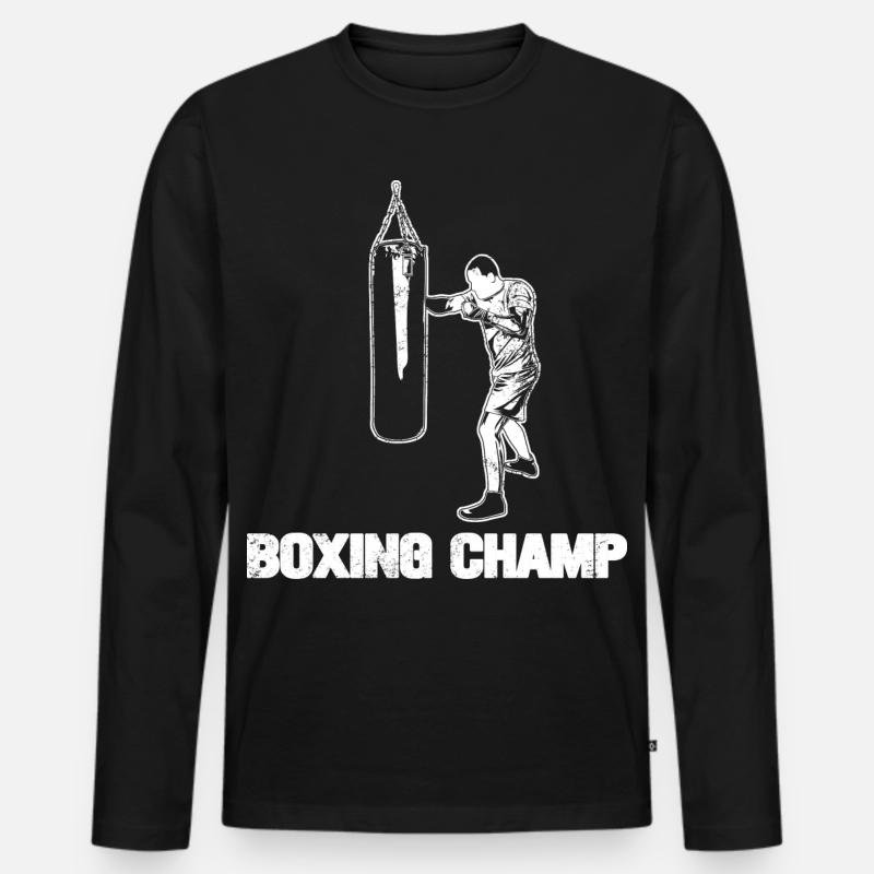 Boxing Champ - Männer Premium Bio Langarmshirt - Schwarz