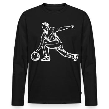 Bowler Sketch - Men's Premium Organic Long Sleeve Shirt - black - Front - Nico (187cm)