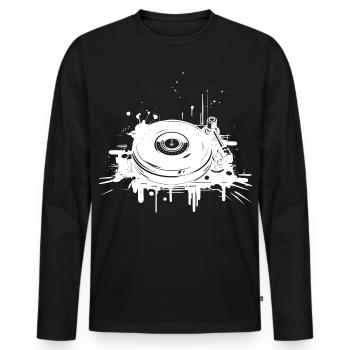 Platine DJ - T-shirt manches longues Premium bio Homme - noir - Devant - Nico (187cm)