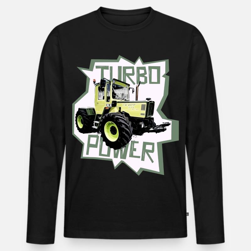 MB trac turbo power traktor - Männer Premium Bio Langarmshirt - Schwarz