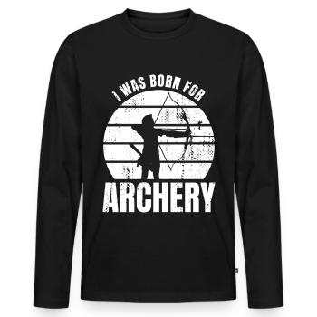 Funny Archery Joke - Men's Premium Organic Long Sleeve Shirt - black - Front - Nico (187cm)