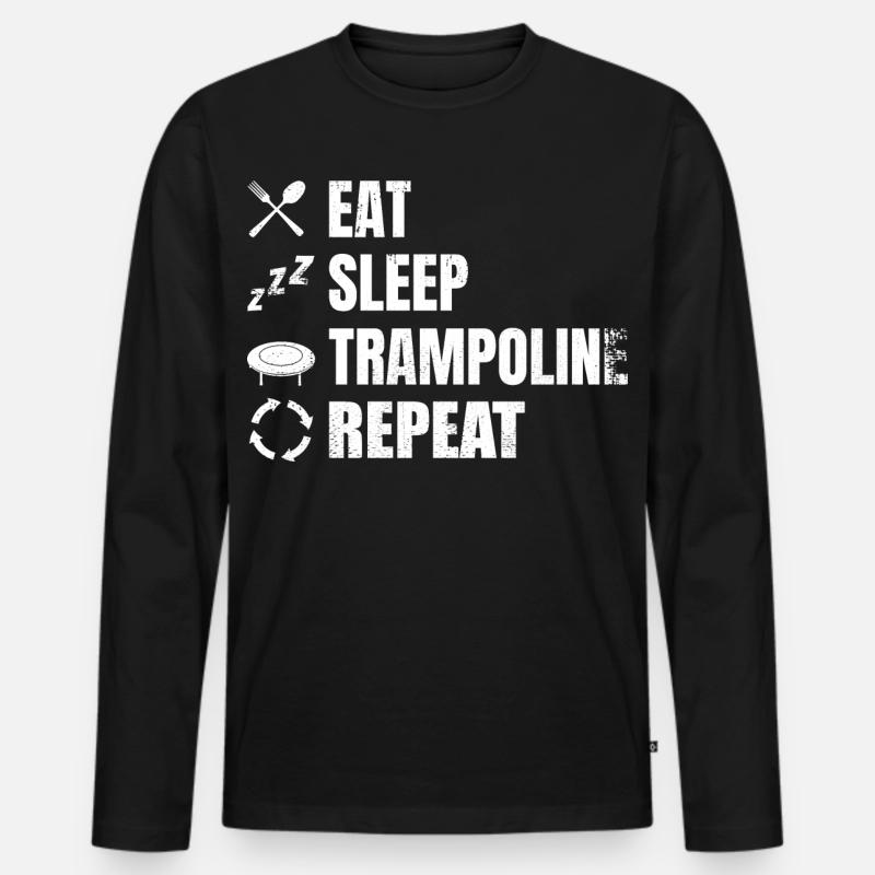 Lustiger Trampolinist Terminplan - Männer Premium Bio Langarmshirt - Schwarz