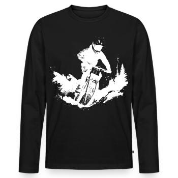 Mountain bikers - Men's Premium Organic Long Sleeve Shirt - black - Front - Nico (187cm)