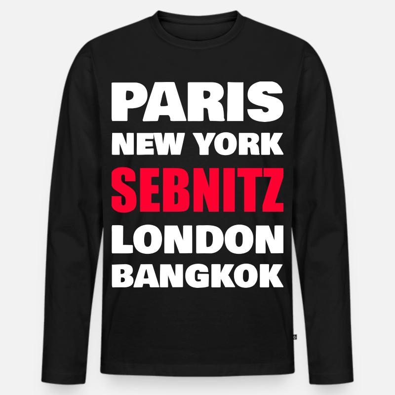 Sebnitz  - Männer Premium Bio Langarmshirt - Schwarz