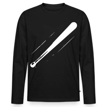 Baseball Bat Drawing - Men's Premium Organic Long Sleeve Shirt - black - Front - Nico (187cm)