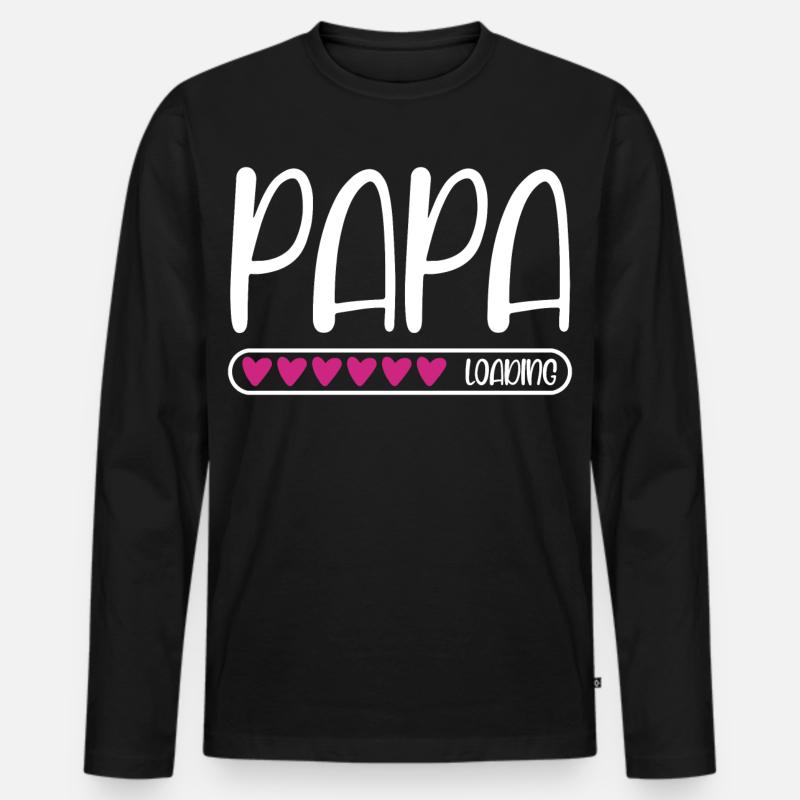 Papa loading - Männer Premium Bio Langarmshirt - Schwarz