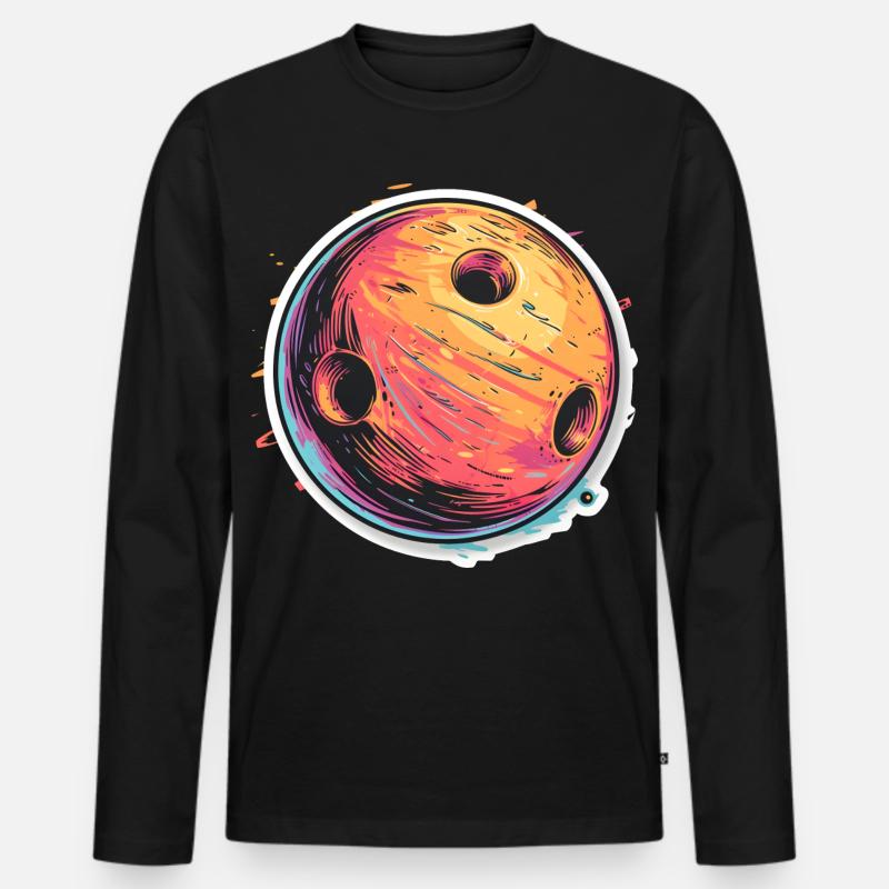 Bowlingkugel Cartoon Look - Männer Premium Bio Langarmshirt - Schwarz