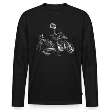 Chopper - Männer Premium Bio Langarmshirt - Schwarz - Vorne - Nico (187cm)