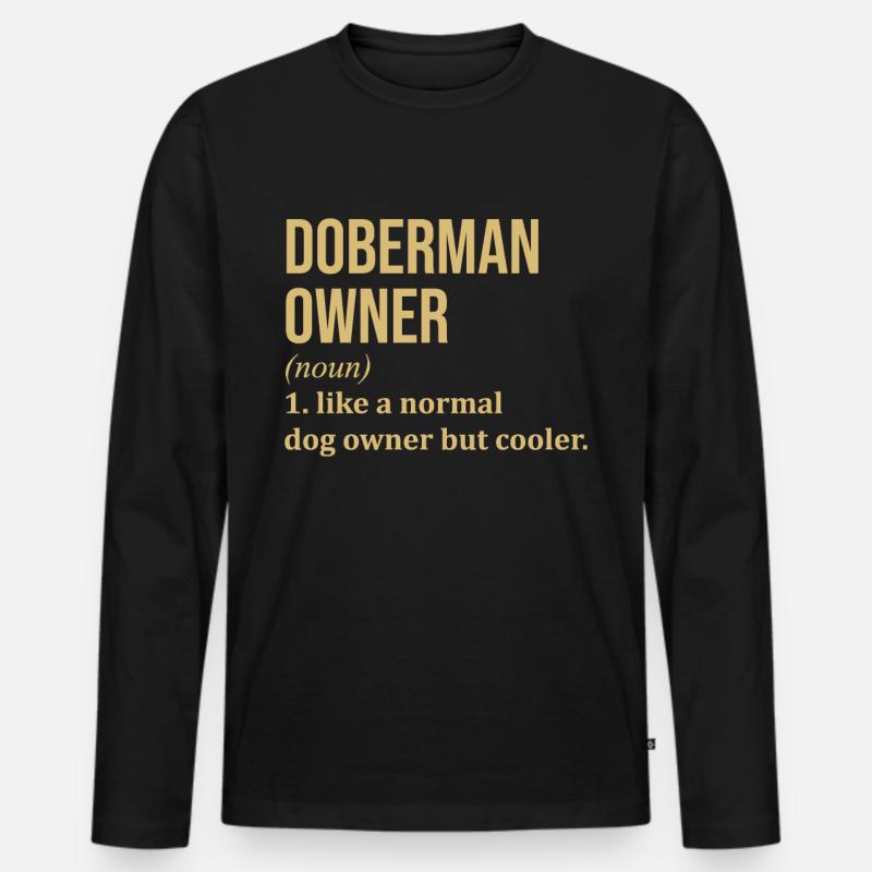 Dobermann - Männer Premium Bio Langarmshirt - Schwarz