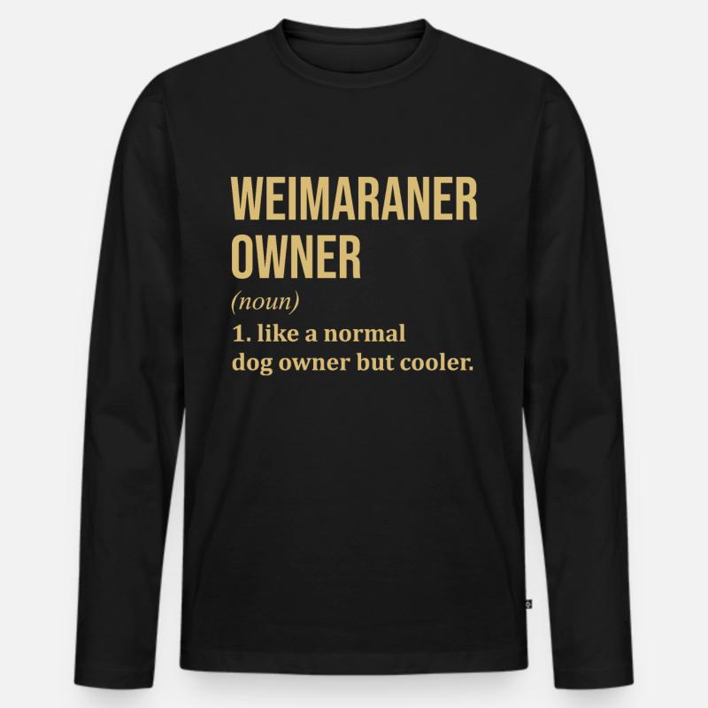 Weimaraner - Männer Premium Bio Langarmshirt - Schwarz