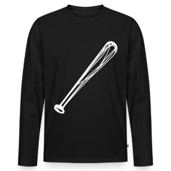 Baseball Bat Drawing - Men's Premium Organic Long Sleeve Shirt - black - Front - Nico (187cm)