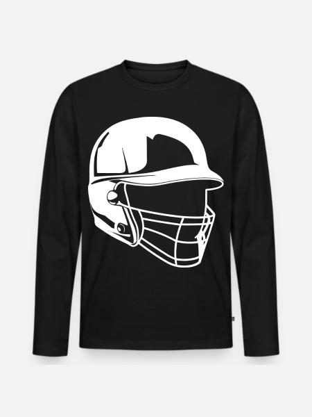 Baseball Helmet Drawing - Men's Premium Organic Long Sleeve Shirt - black