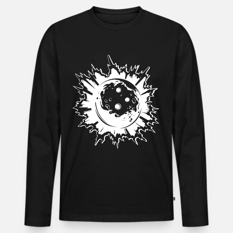 Bowling Zeichnung - Männer Premium Bio Langarmshirt - Schwarz