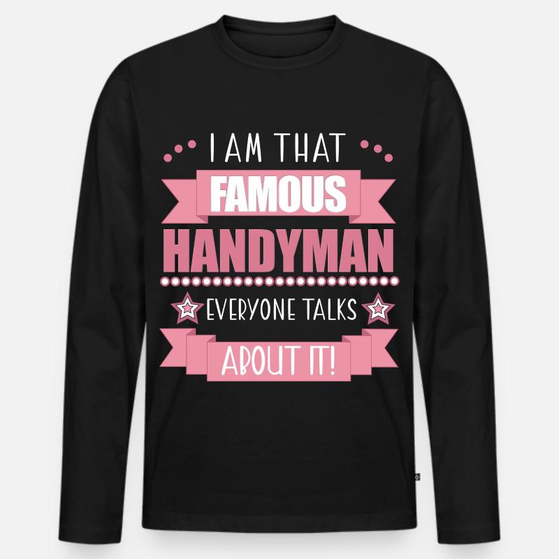 Handwerkerin Beruf Damen Geschenk - Männer Premium Bio Langarmshirt - Schwarz